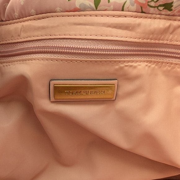 NWT Tory Burch Ella Brocade Mini Puffer Tote Bag In Sugar Berry - Picture 4 of 5